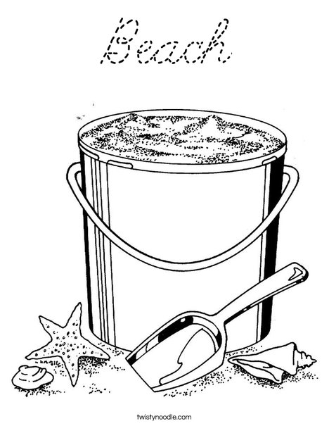 Pail and Shovel 2 Coloring Page