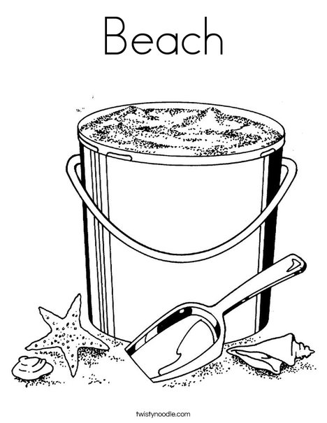 Pail and Shovel 2 Coloring Page