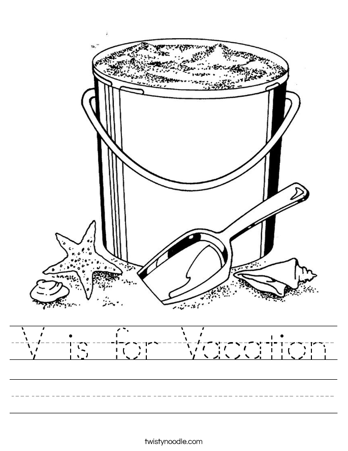 V is for Vacation Worksheet