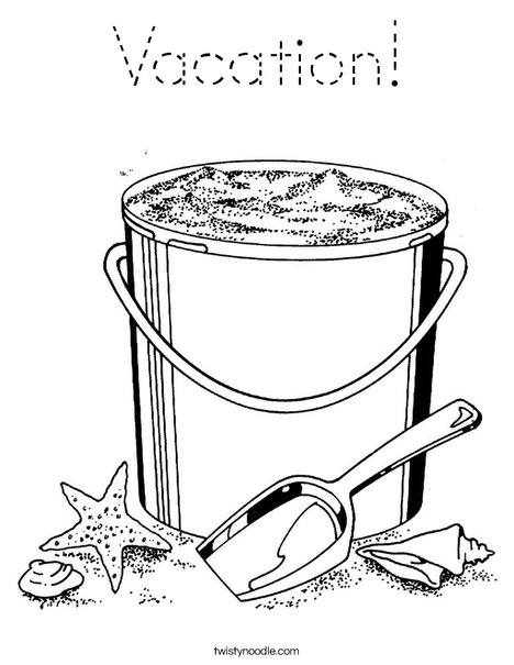 Pail and Shovel 2 Coloring Page