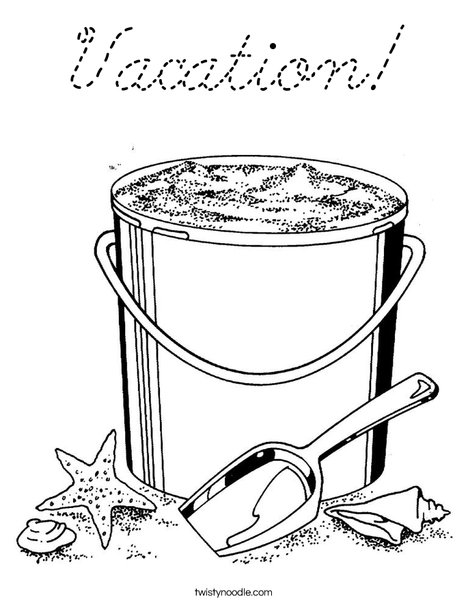 Pail and Shovel 2 Coloring Page