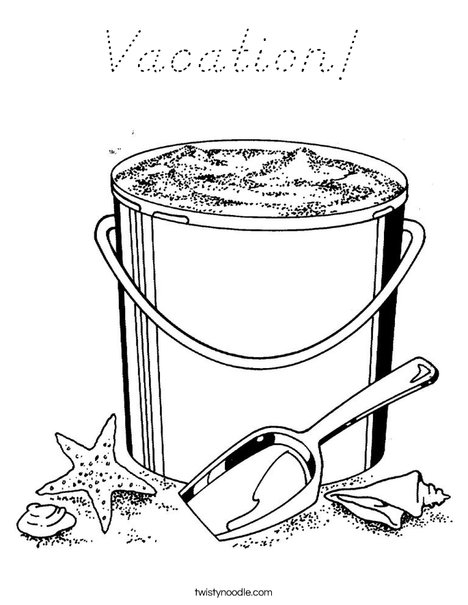 Pail and Shovel 2 Coloring Page