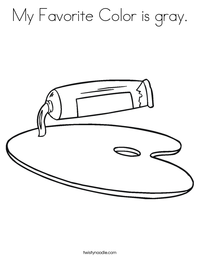 My Favorite Color is gray. Coloring Page