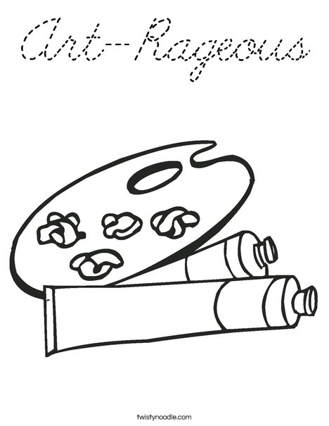 Paint Palette Coloring Page