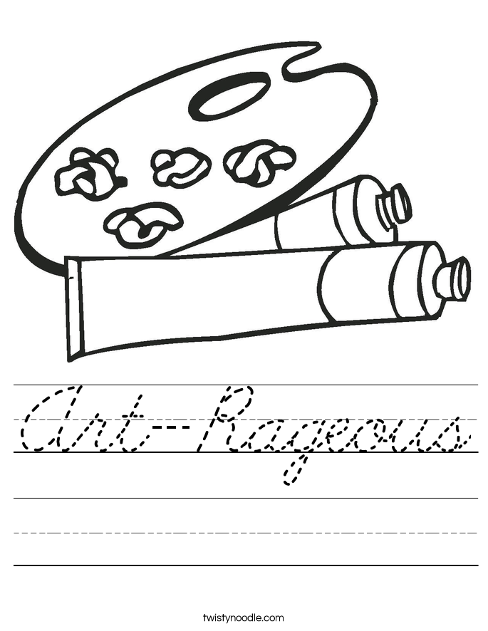 Art-Rageous Worksheet