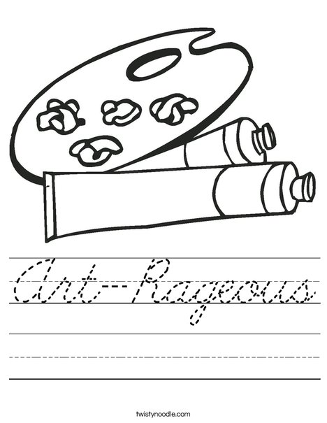 Paint Palette Worksheet