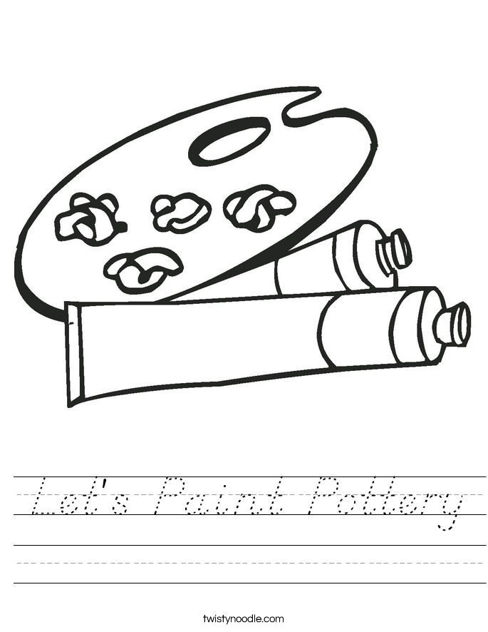 Let's Paint Pottery Worksheet