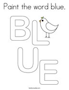Paint the word blue Coloring Page
