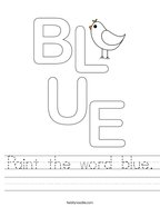 Paint the word blue Handwriting Sheet