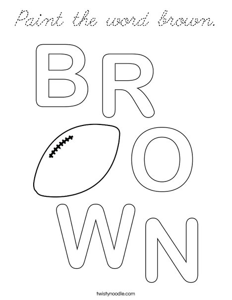 Paint the word brown. Coloring Page