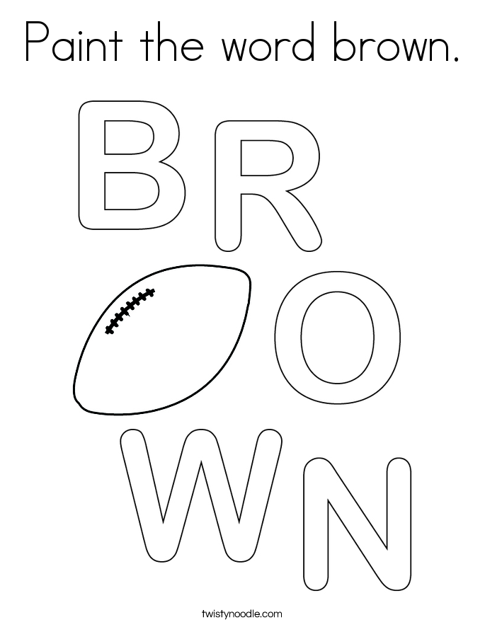 Paint the word brown. Coloring Page