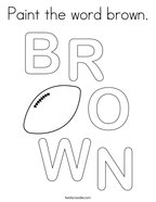 Paint the word brown Coloring Page