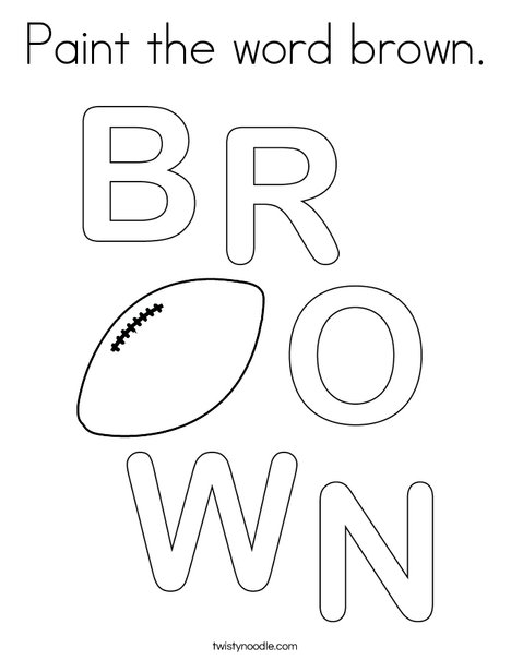 Paint the word brown. Coloring Page