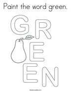 Paint the word green Coloring Page