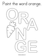 Paint the word orange Coloring Page