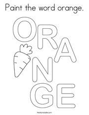 Paint the word orange Coloring Page