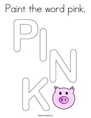 Paint the word pink Coloring Page