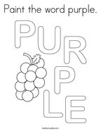Paint the word purple Coloring Page