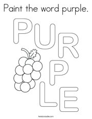 Paint the word purple Coloring Page