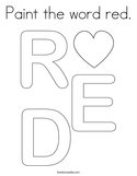 Paint the word red Coloring Page