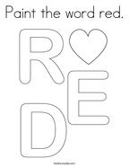 Paint the word red Coloring Page