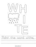 Paint the word white. Worksheet