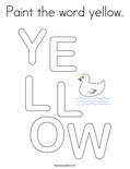 Paint the word yellow. Coloring Page