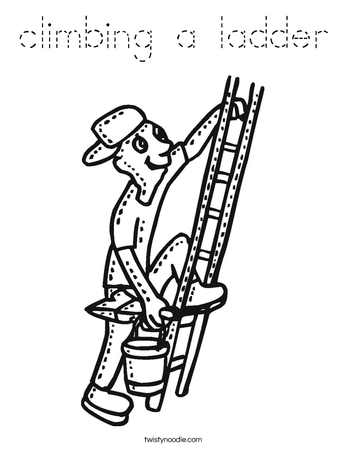 climbing a ladder Coloring Page