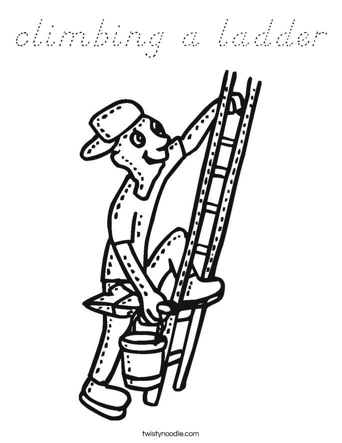 climbing a ladder Coloring Page