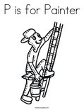 P is for Painter Coloring Page