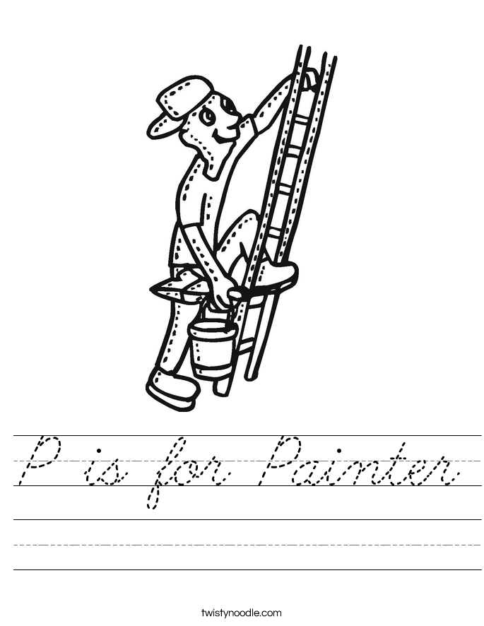 P is for Painter Worksheet