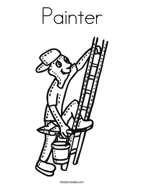 Painter Coloring Page Twisty - Painter 3 Coloring Page Png 468x609 Q85 