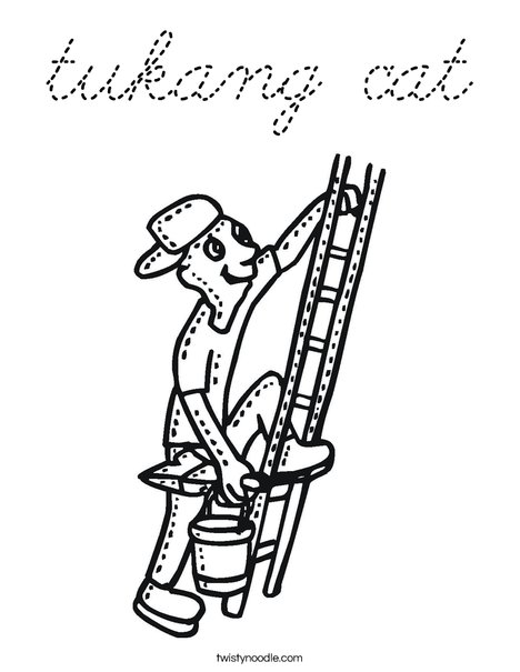 Painter on Ladder Coloring Page