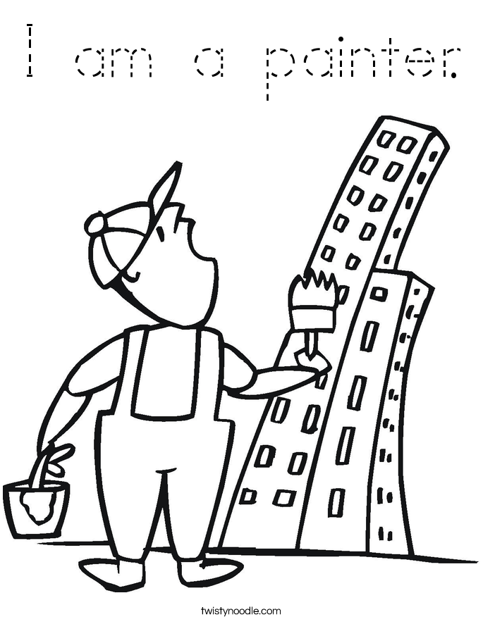 I am a painter. Coloring Page