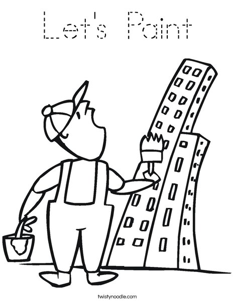 Painter and Skyscraper Coloring Page