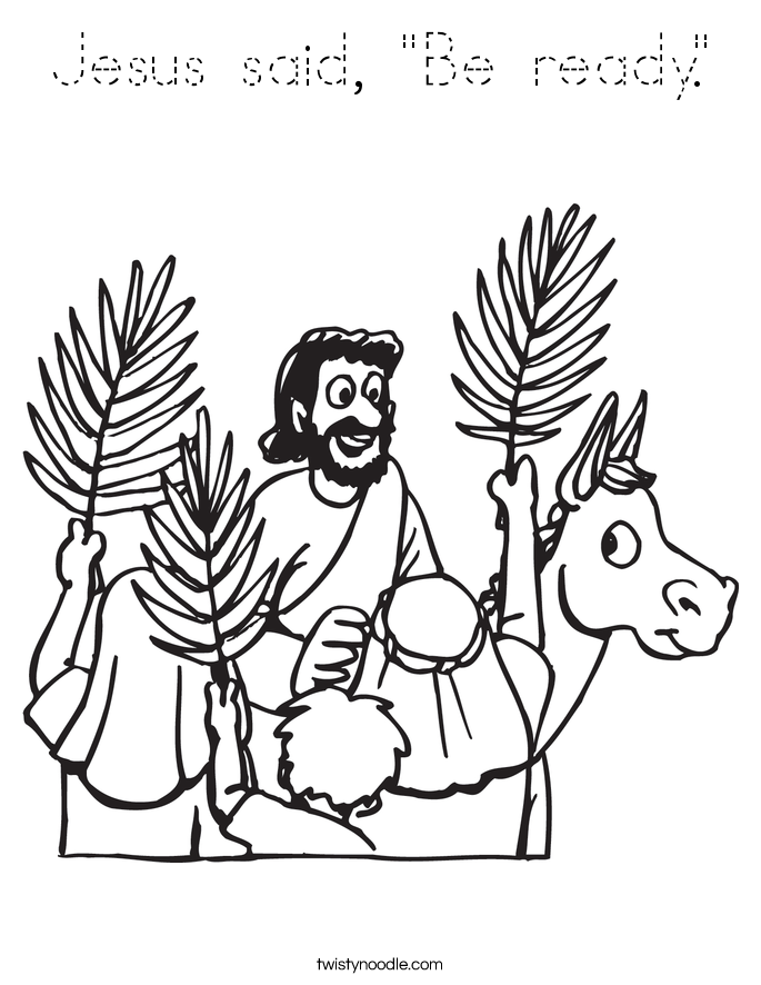 Jesus said, "Be ready." Coloring Page