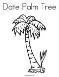 Date Palm Tree Coloring Page