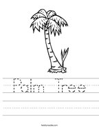 Palm Tree Handwriting Sheet