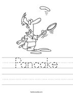 Pancake Handwriting Sheet
