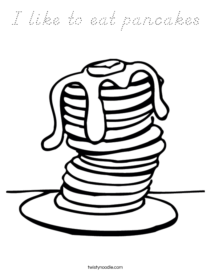 I like to eat pancakes Coloring Page