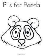 P is for Panda Coloring Page