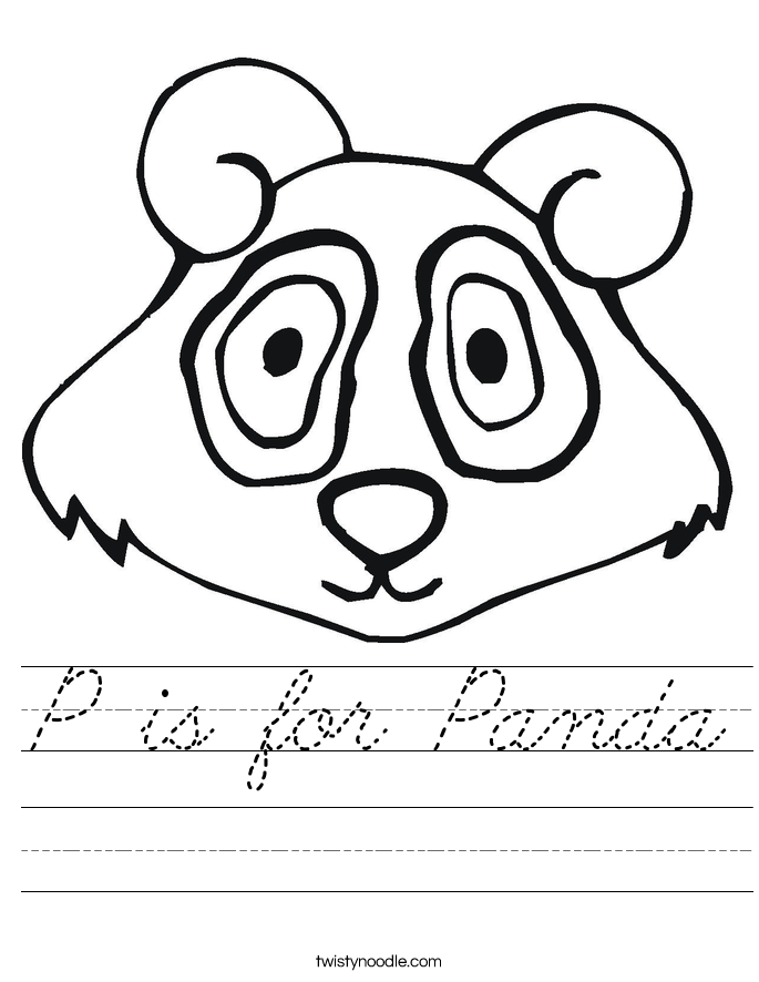 P is for Panda Worksheet