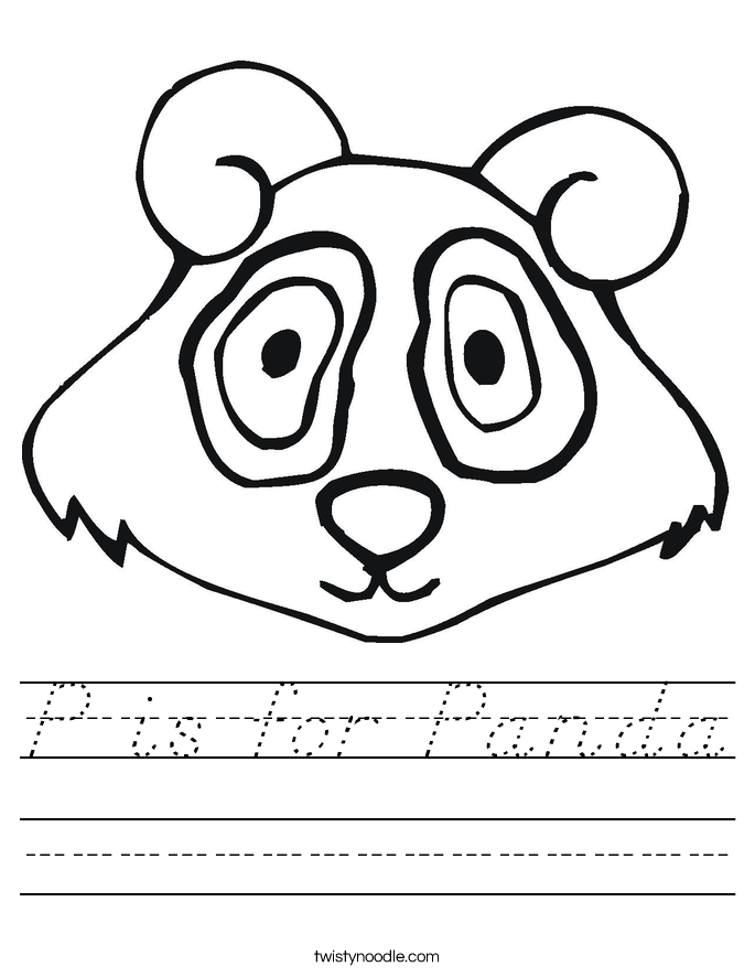 P is for Panda Worksheet