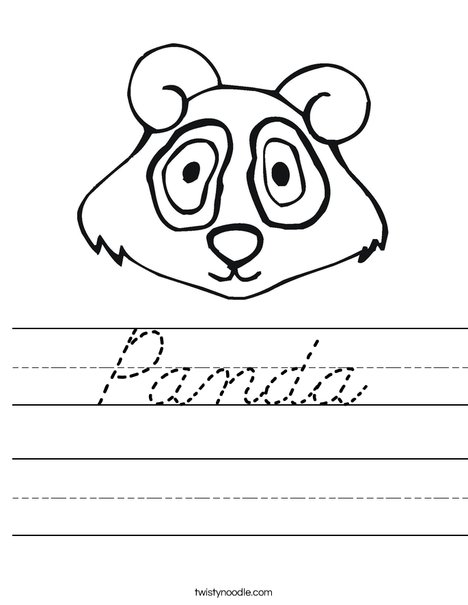 Panda Bear Head Worksheet