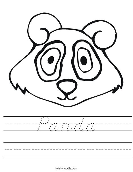 Panda Bear Head Worksheet