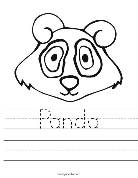 Panda Bear Head Worksheet