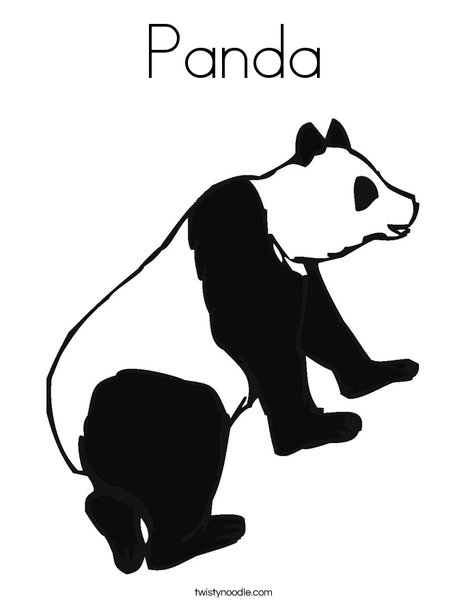Black and White Panda Bear Coloring Page