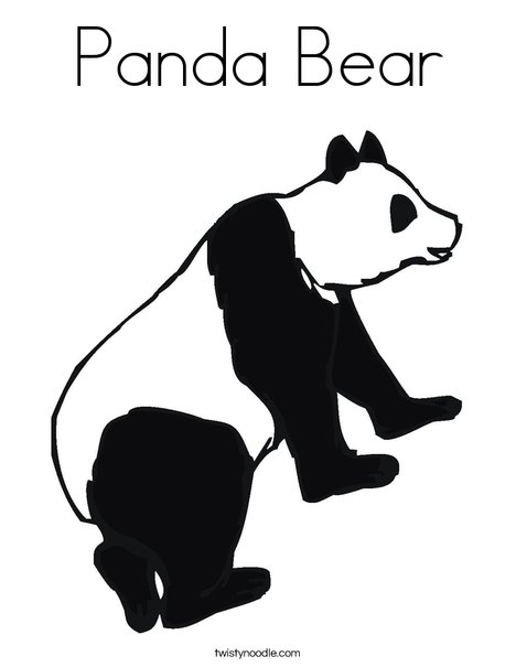 Black and White Panda Bear Coloring Page