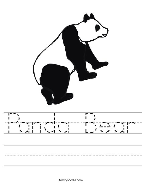 Black and White Panda Bear Worksheet