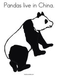 Pandas live in China.Coloring Page